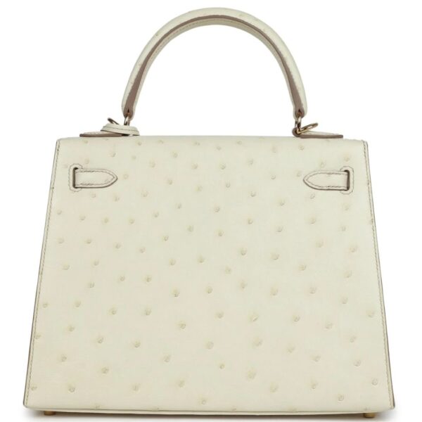 HERMÈS SPECIAL ORDER (HSS) KELLY SELLIER 25 NATA VERSO OSTRICH PERMABRASS HARDWARE - Image 2
