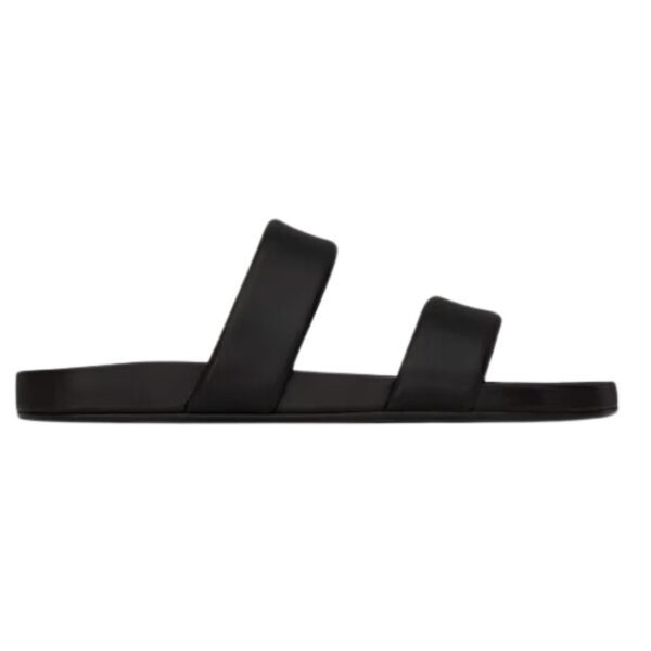 SAINT LAURENT NICHOLS SLIDES IN SMOOTH LEATHER - Image 2