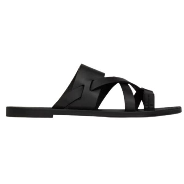 SAINT LAURENT CULVER MULES IN SMOOTH LEATHER