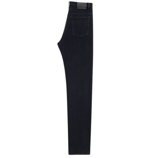 SAINT LAURENT STRAIGHT JEANS IN CARBON BLACK DENIM - Image 2