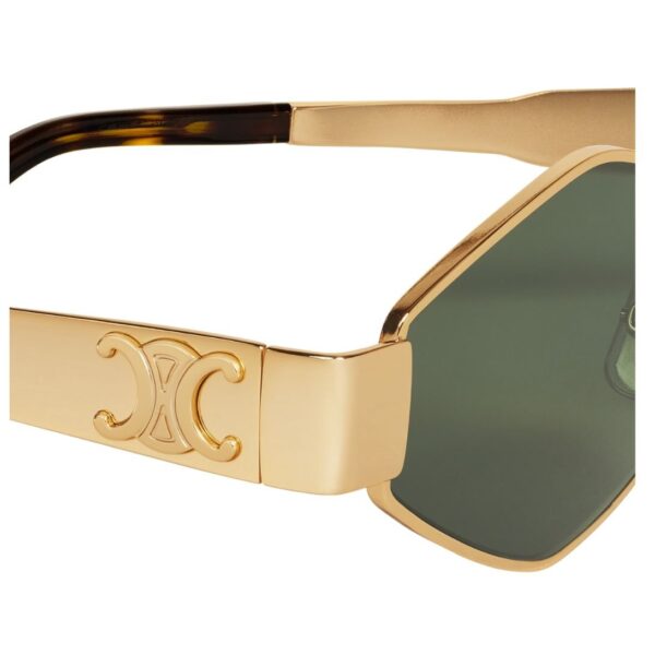 CELINE TRIOMPHE METAL 02 SUNGLASSES IN METAL GOLD-GREEN - Image 3
