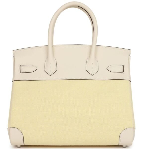HERMÈS BIRKIN 30 NATA SWIFT AND JAUNE POUSSIN TOILE PALLADIUM HARDWARE - Image 3