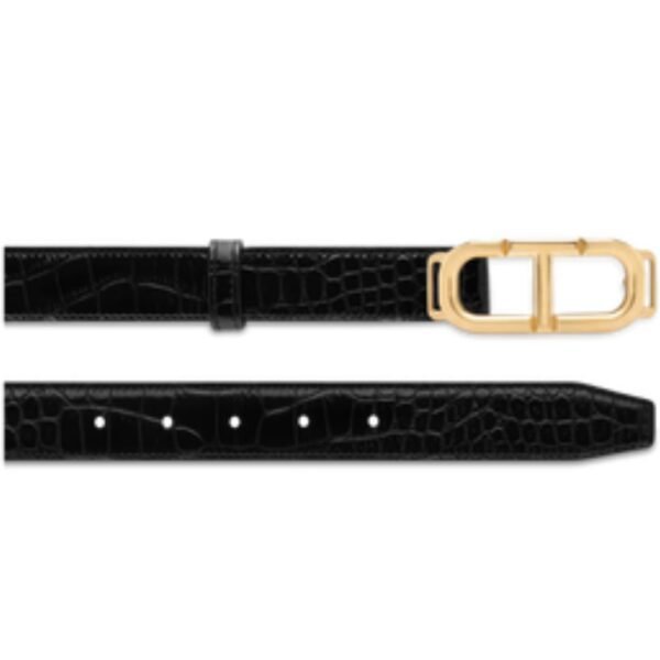 TOM FORD PALMELLATO EFFECT LEATHER BELT BLACK - Image 2