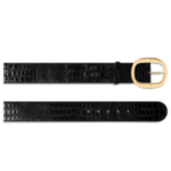 TOM FORD SHINY STAMPED CROCODILE LEATHER URSULA BELT BLACK - Image 2