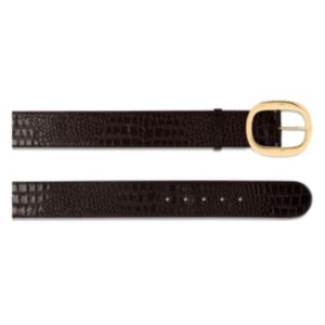 TOM FORD SHINY STAMPED CROCODILE LEATHER URSULA BELT ESPRESSO