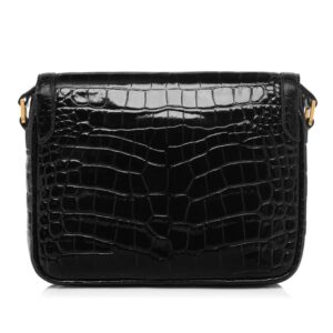 TOM FORD SHINY STAMPED CROCODILE LEATHER WALLIS SMALL SHOULDER BAG