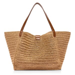 TOM FORD RAFFIA AND LEATHER TARA LARGE TOTE