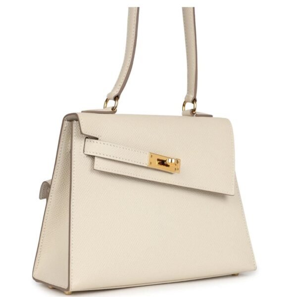 PRE-OWNED HERMÈS KELLY SELLIER EN DESORDRE 20 CRAIE EPSOM GOLD HARDWARE - Image 2