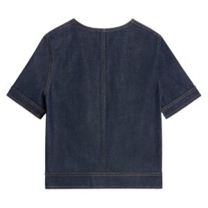 CELINE CROPPED JACKET IN RAW WASH DENIM