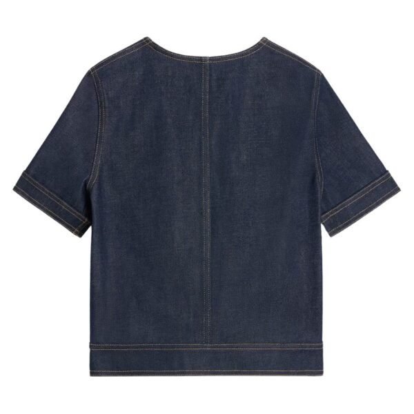 CELINE CROPPED JACKET IN RAW WASH DENIM - Image 2