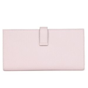HERMÈS BEARN GUSSET LONG WALLET MAUVE PALE EPSOM PALLADIUM HARDWARE
