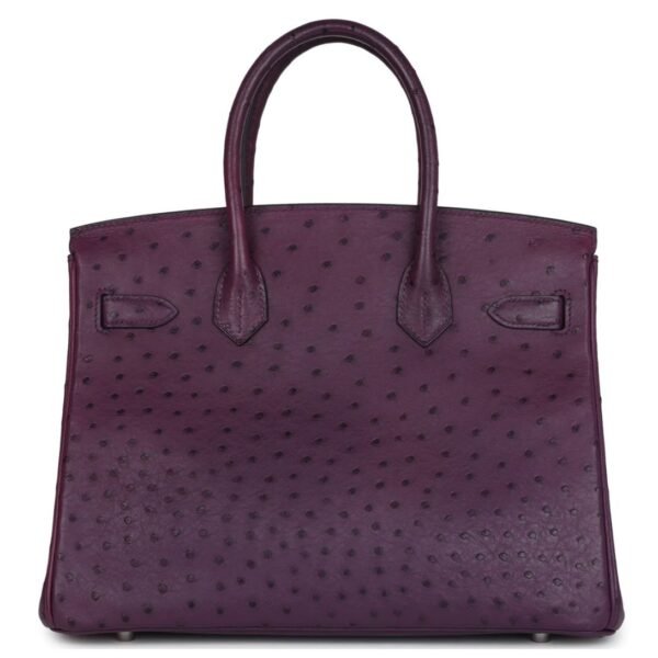 PRE-OWNED HERMÈS BIRKIN 30 VIOLET OSTRICH PALLADIUM HARDWARE - Image 2