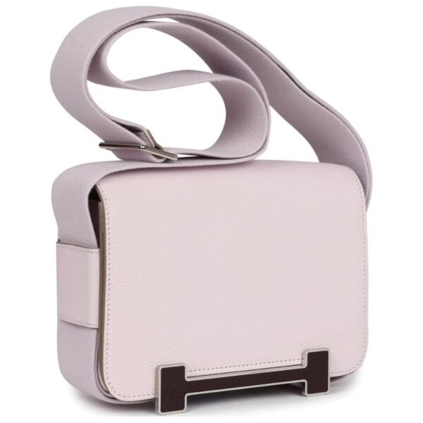 HERMÈS GETA MAUVE PALE AND ROUGE SELLIER CHEVRE PALLADIUM HARDWARE - Image 2