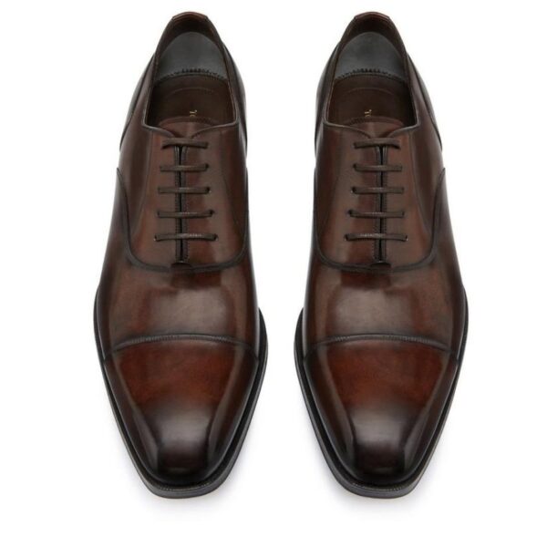 TOM FORD BURNISHED LEATHER ELKAN LACE UP BURNT - Image 3