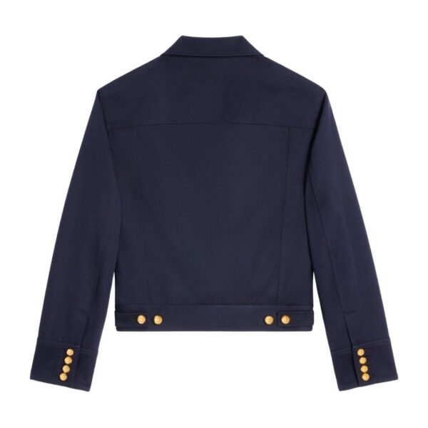 CELINE CROPPED SAHARIENNE JACKET IN DIAGONAL WOOL - Image 2