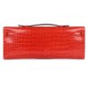 HERMÈS KELLY CUT ORANGE POPPY SHINY POROSUS CROCODILE GOLD HARDWARE - Image 2
