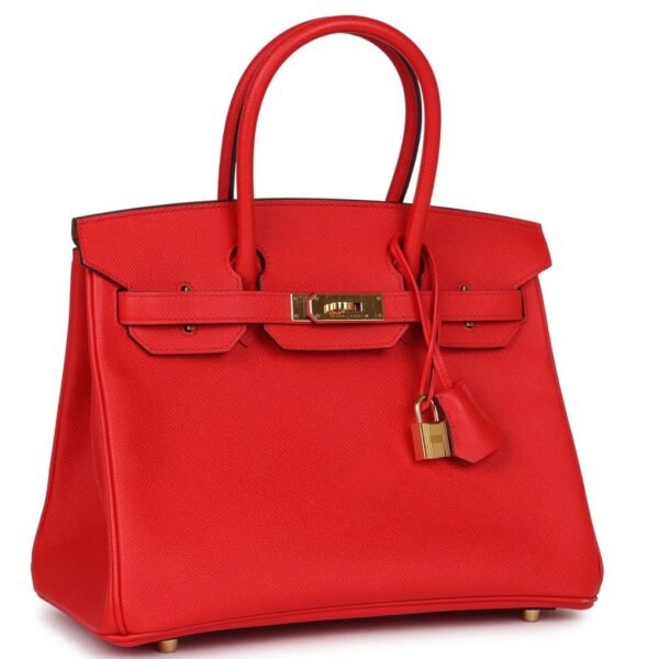 PRE-OWNED HERMÈS BIRKIN 30 ROUGE DE COEUR EPSOM GOLD HARDWARE - Image 2