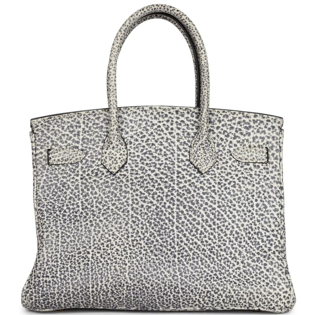 VINTAGE HERMÈS BIRKIN 30 WHITE DALMATIAN BUFFALO GOLD HARDWARE - Image 2