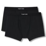 TOM FORD COTTON MODAL BOXER BRIEFS TWO PACK BLACK