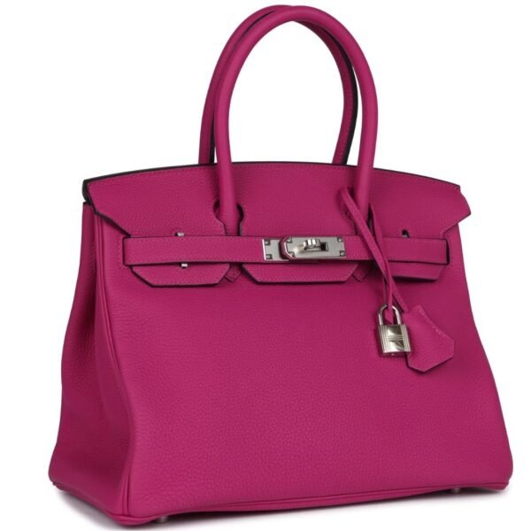 HERMÈS BIRKIN 30 ROSE POURPRE TOGO PALLADIUM HARDWARE - Image 3