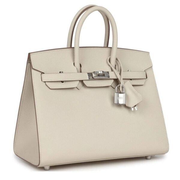 HERMÈS BIRKIN SELLIER 25 CRAIE EPSOM PALLADIUM HARDWARE - Image 5