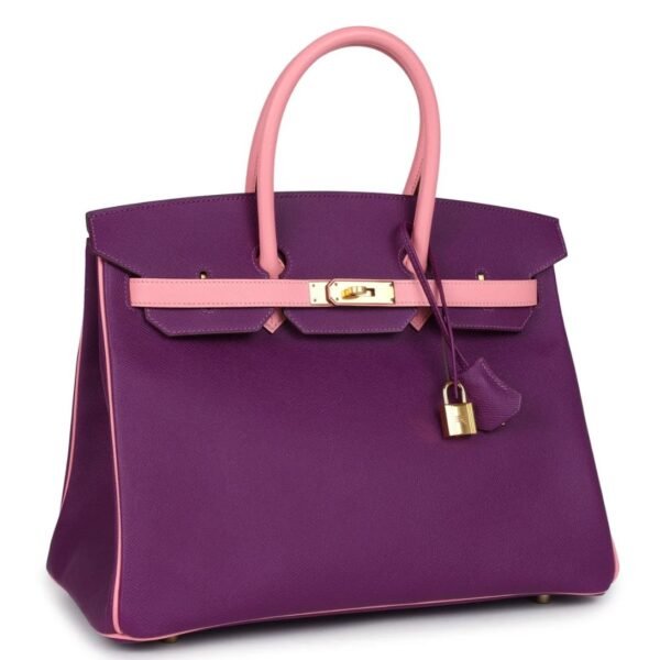 HERMÈS SPECIAL ORDER (HSS) BIRKIN 35 ROSE CONFETTI AND ANEMONE EPSOM GOLD HARDWARE - Image 3