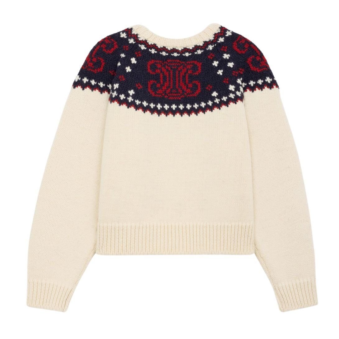 CELINE TRIOMPHE CREW NECK SWEATER IN FAIR ISLE WOOL - Image 2