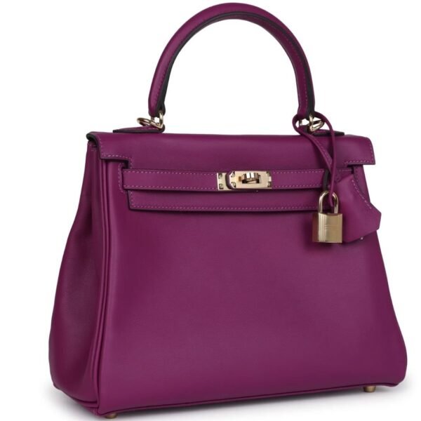 HERMÈS KELLY RETOURNE 25 ANEMONE SWIFT PERMABRASS HARDWARE - Image 3
