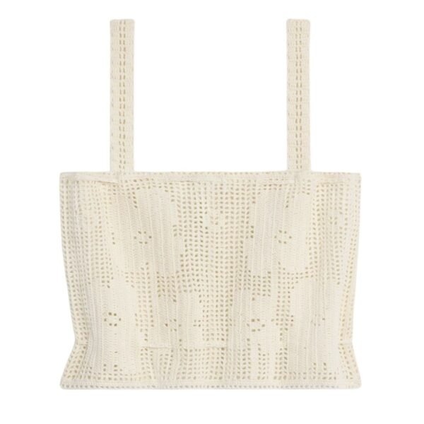 CELINE CROP TOP IN FLORAL CROCHETED COTTON - Image 2