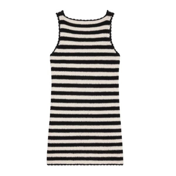 CELINE TRIOMPHE STRIPED MINI DRESS IN CROCHETED COTTON - Image 2