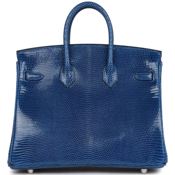 HERMÈS BIRKIN 25 BLEU SAPHIR LIZARD PALLADIUM HARDWARE - Image 2