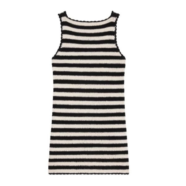 CELINE TRIOMPHE STRIPED MINI DRESS IN CROCHETED COTTON - Image 2