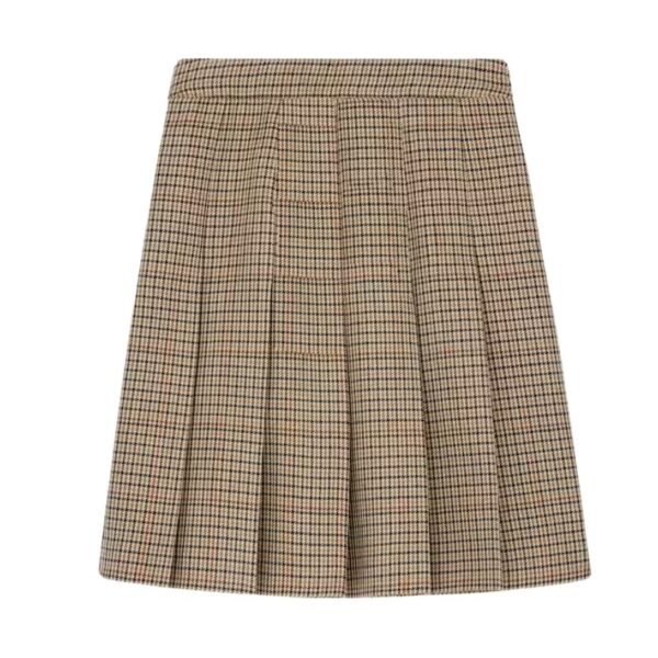 CELINE PLEATED SKIRT IN HOUNDSTOOTH WOOL - Image 2