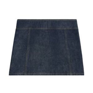 CELINE TRAPEZE MINI SKIRT IN RINSED WASH DENIM