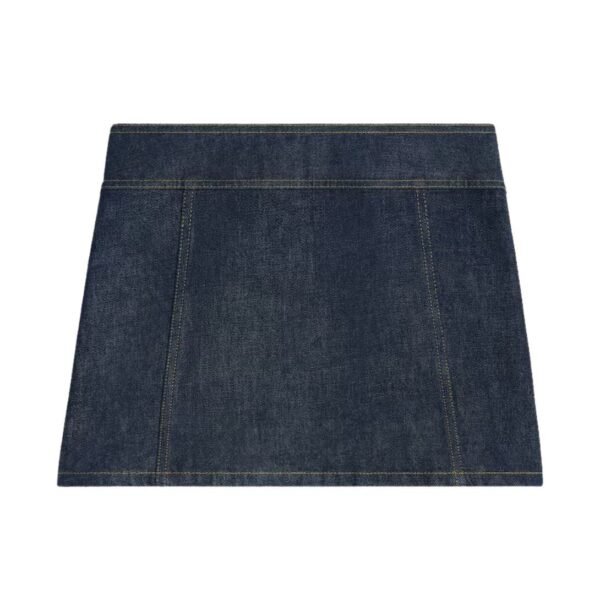 CELINE TRAPEZE MINI SKIRT IN RINSED WASH DENIM - Image 2