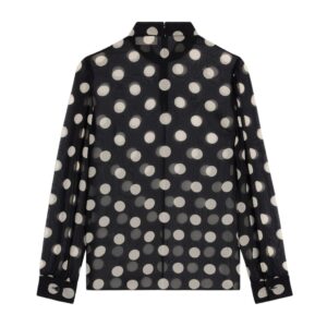 CELINE BLOUSE WITH OVERTURNED COLLAR IN SILK GEORGETTE