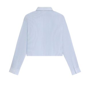 CELINE CROPPED SHIRT IN STRIPED COTTON LINEN