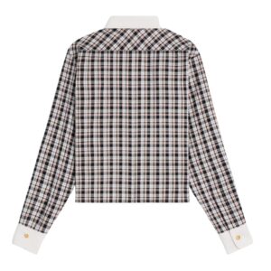 CELINE CROPPED SHIRT IN CHECK SILK