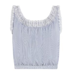 CELINE EMBROIDERED FOLK TOP IN STRIPED COTTON AND CASHMERE