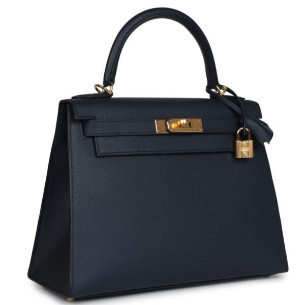 HERMÈS KELLY SELLIER 28 BLEU INDIGO EPSOM GOLD HARDWARE - Image 2