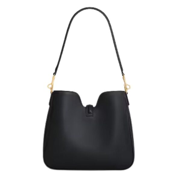 CELINE SMALL CAMILLE 16 SOFT BAG IN SMOOTH CALFSKIN BLACK - Image 7