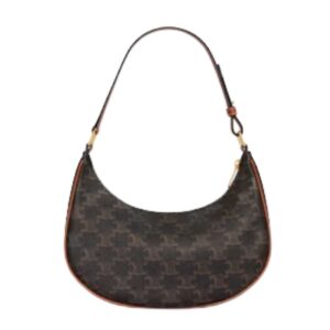 CELINE AVA BAG IN TRIOMPHE CANVAS AND CALFSKIN TAN