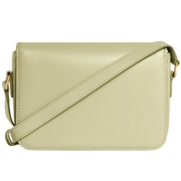 CELINE TEEN TRIOMPHE BAG IN SHINY CALFSKIN ALMOND GREEN - Image 18