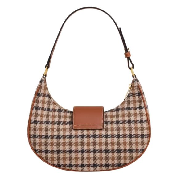 CELINE MEDIUM AVA TRIOMPHE BAG IN TARTAN TEXTILE AND CALFSKIN - Image 2