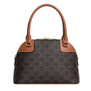 CELINE SMALL BOWLING IN TRIOMPHE CANVAS AND CALFSKIN