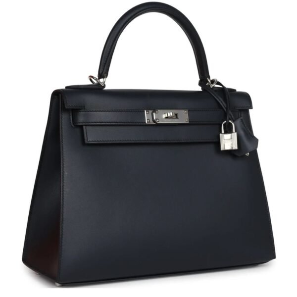 HERMÈS SPECIAL ORDER (HSS) KELLY SELLIER 28 BLEU OBSCUR VERSO SOMBRERO PALLADIUM HARDWARE - Image 3