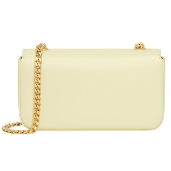 CELINE CHAIN SHOULDER BAG CLAUDE IN SHINY CALFSKIN LIGHT YELLOW - Image 4