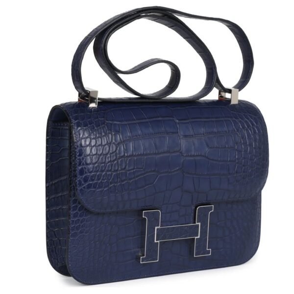 HERMÈS CONSTANCE 1-24 BLEU SAPHIR MATTE ALLIGATOR MARQUETTE PALLADIUM HARDWARE - Image 3