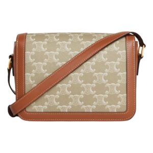 CELINE TEEN TRIOMPHE BAG IN TRIOMPHE CANVAS AND CALFSKIN