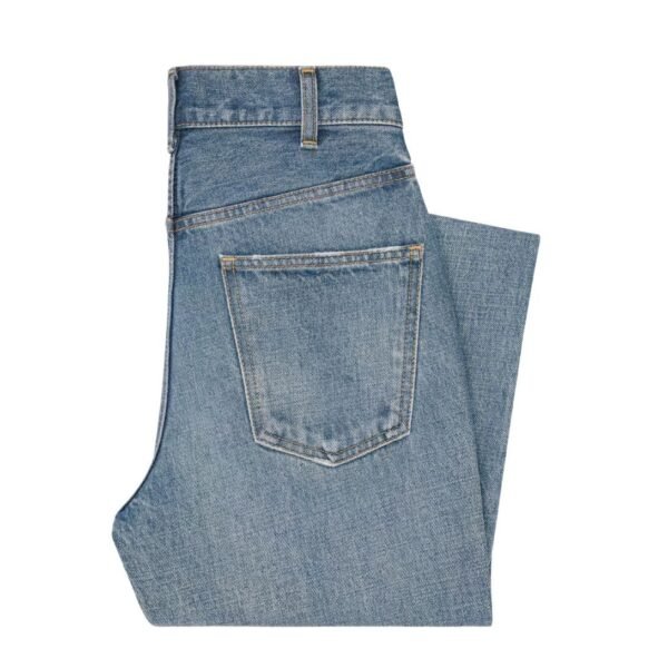 CELINE DYLAN FLARED JEANS WITH SIGNATURE IN UNION WASH DENIM - Image 2
